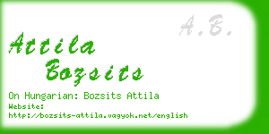 attila bozsits business card